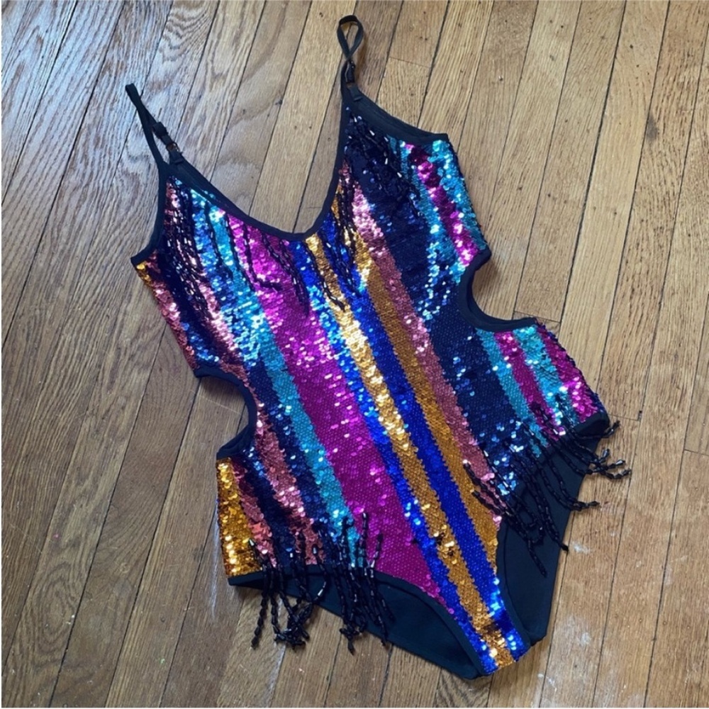Elsie and Fred Bang Bang Bodysuit xs fringe bodysuit sequin bodysuit